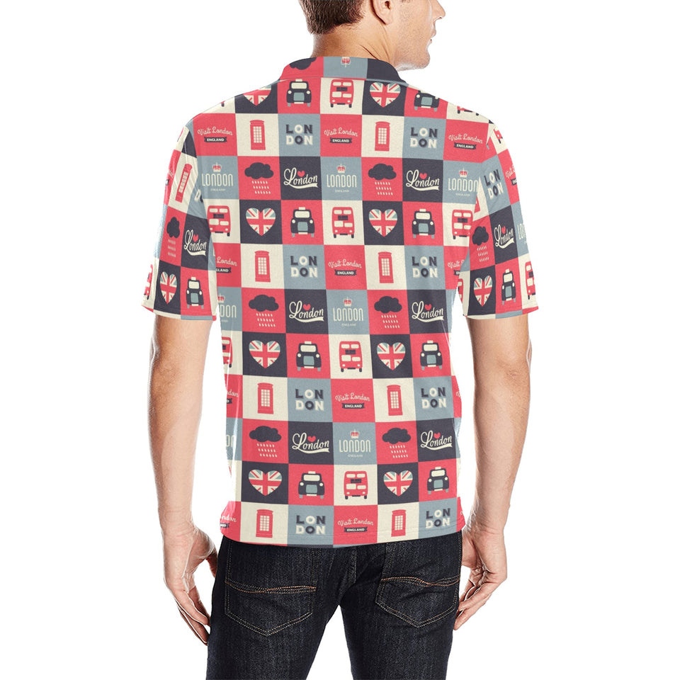 British Pattern Print Design 05 Men's All Over Print Polo Shirt