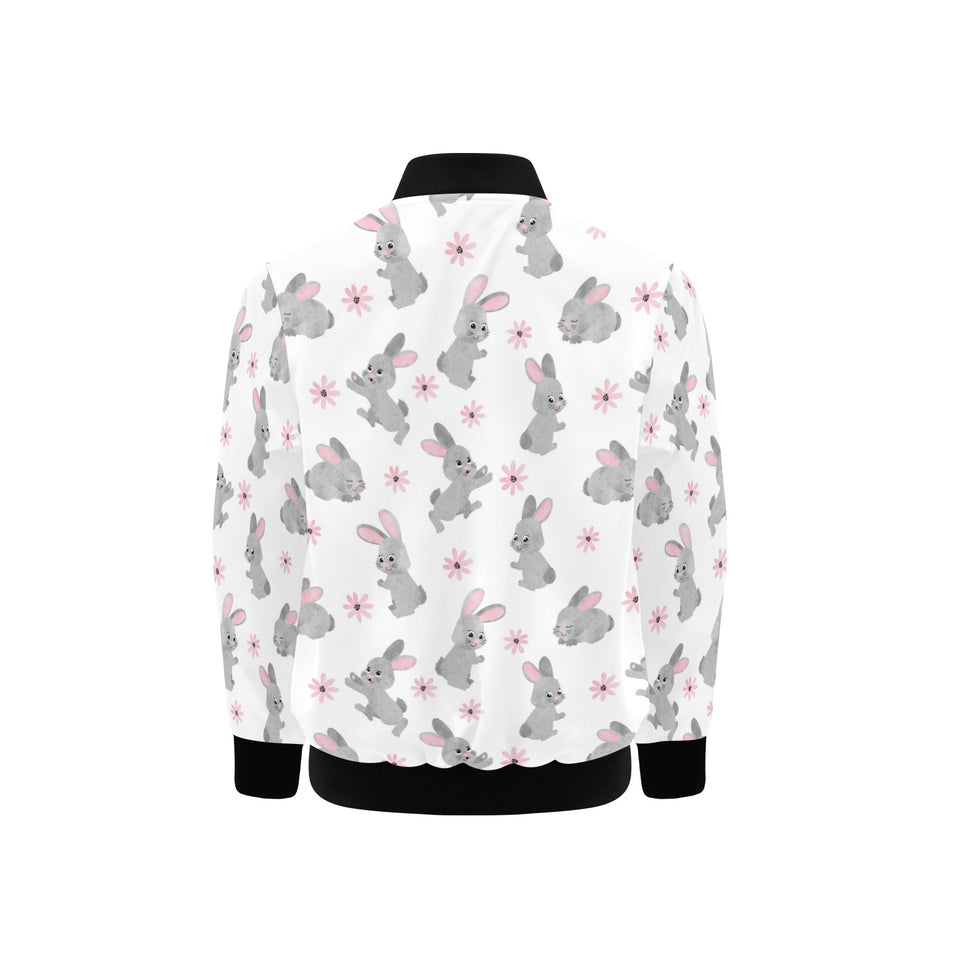 Watercolor cute rabbit pattern Kids' Boys' Girls' Bomber Jacket