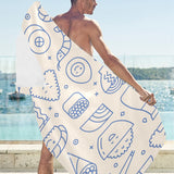 Cute sushi icon pattern Beach Towel
