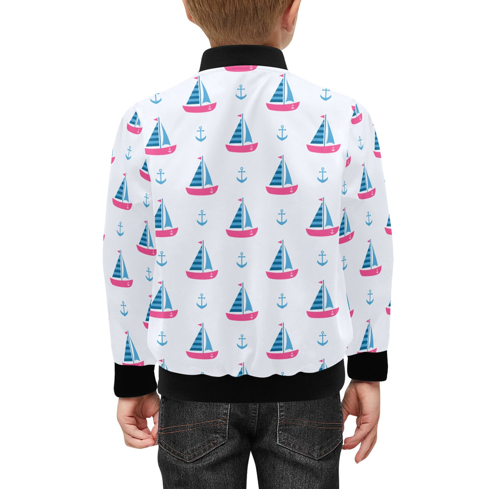 Sailboat anchor pattern Kids' Boys' Girls' Bomber Jacket