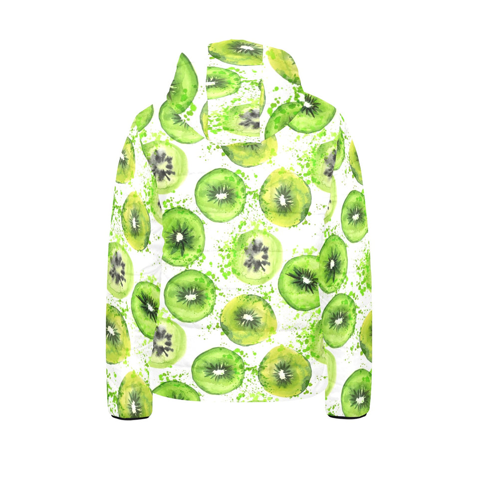 Watercolor kiwi pattern Kids' Boys' Girls' Padded Hooded Jacket