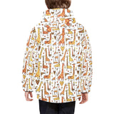 Giraffe Pattern Print Design 04 Kids' Boys' Girls' Padded Hooded Jacket