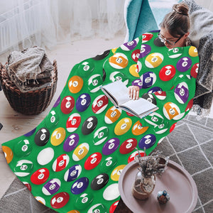 Billiard Ball Pattern Print Design 02 Blanket Robe with Sleeves