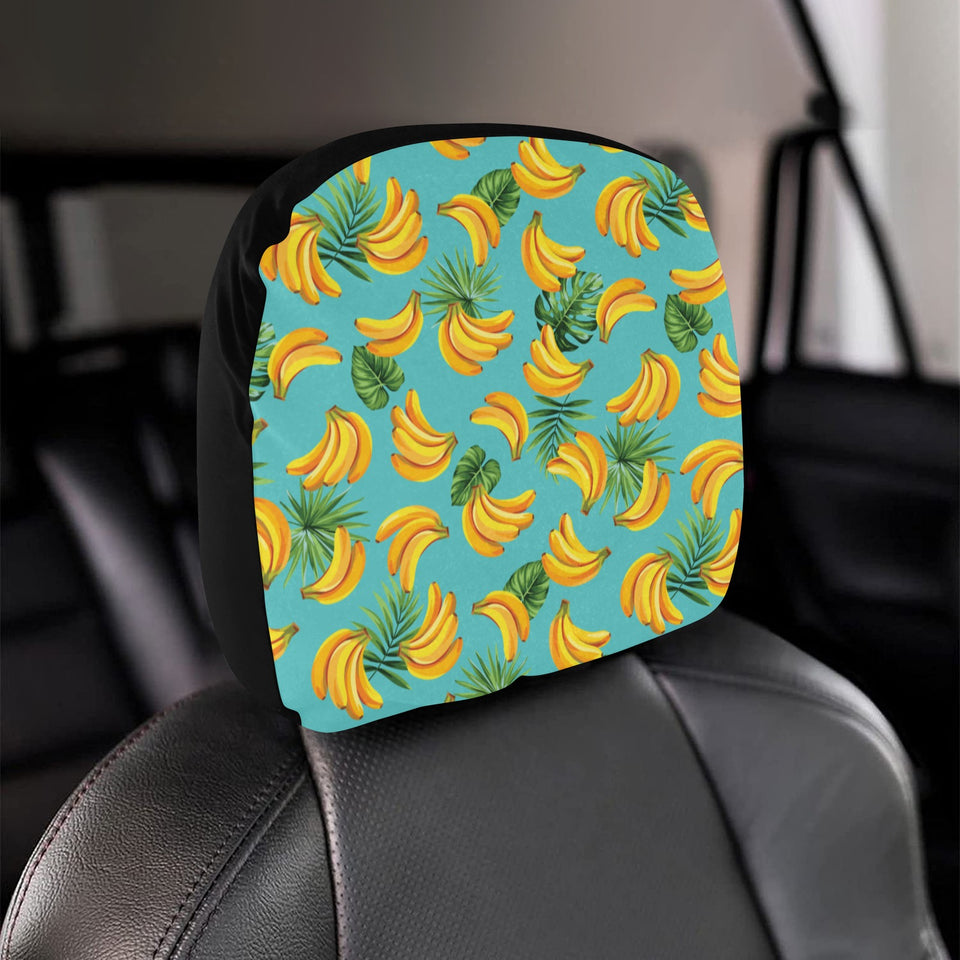 Banana Palm Leaves pattern background Car Headrest Cover