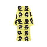 Cute ninja yellow background Blanket Robe with Sleeves