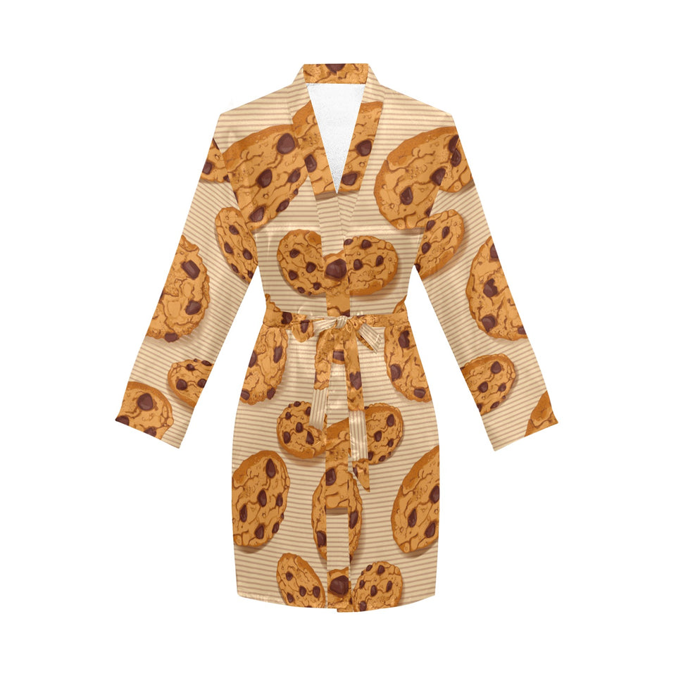 Cookie pattern Women's Long Sleeve Belted Night Robe