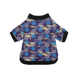 Blue japanese pattern cloud wave flower All Over Print Pet Dog Round Neck Fuzzy Shirt