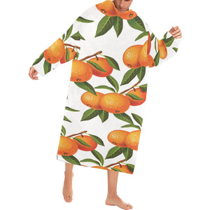 Oranges pattern background Blanket Robe with Sleeves