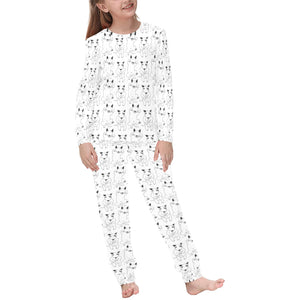 Bull Terrier Pattern Print Design 02 Kids' Boys' Girls' All Over Print Pajama Set
