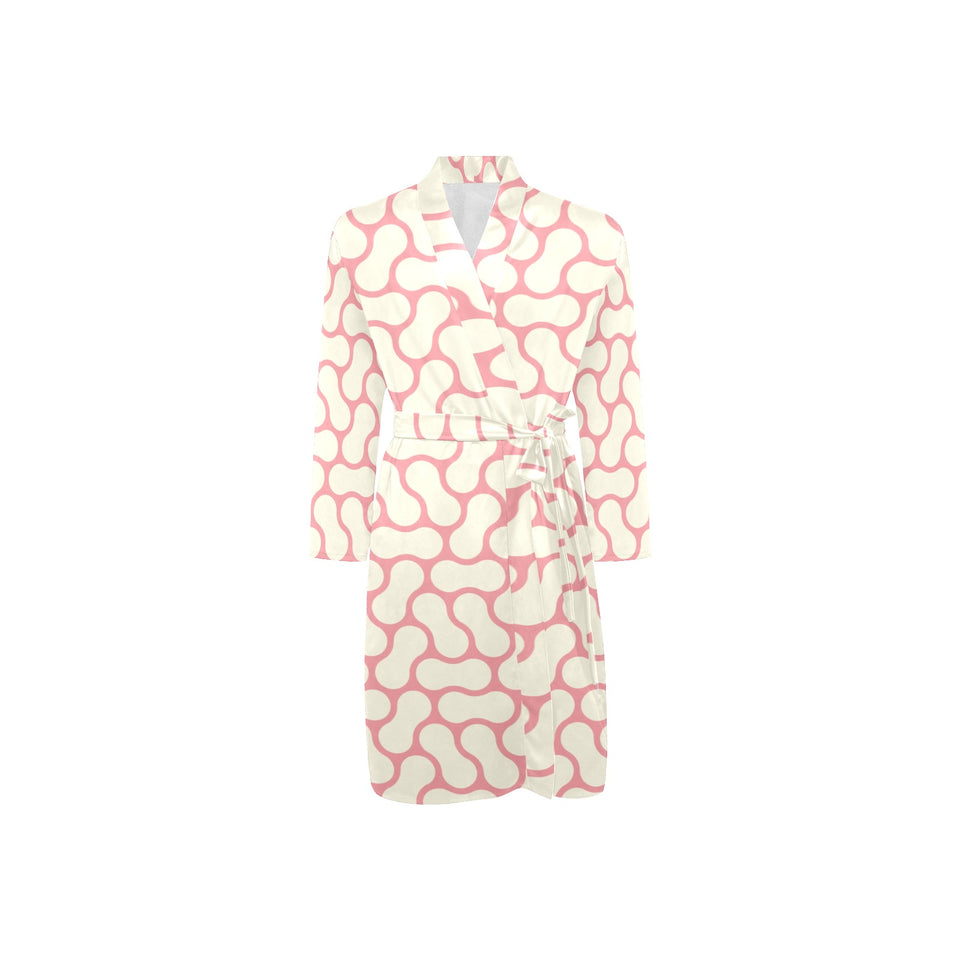 peanuts texture pattern Men's Long Sleeve Belted Night Robe