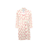 peanuts texture pattern Men's Long Sleeve Belted Night Robe