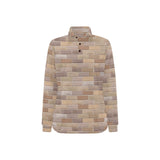 Brick Printed Pattern Print Design 01 Women's Long Sleeve Polo Shirt