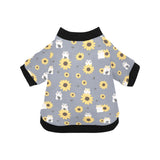 Cute hamster sunflower pattern background All Over Print Pet Dog Round Neck Fuzzy Shirt