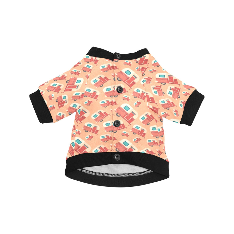 Camper Van Pattern Print Design 03 All Over Print Pet Dog Round Neck Fuzzy Shirt