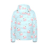 Cute cow flower pattern Kids' Boys' Girls' Padded Hooded Jacket