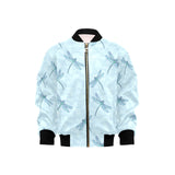 Dragonfly pattern blue background Kids' Boys' Girls' Bomber Jacket