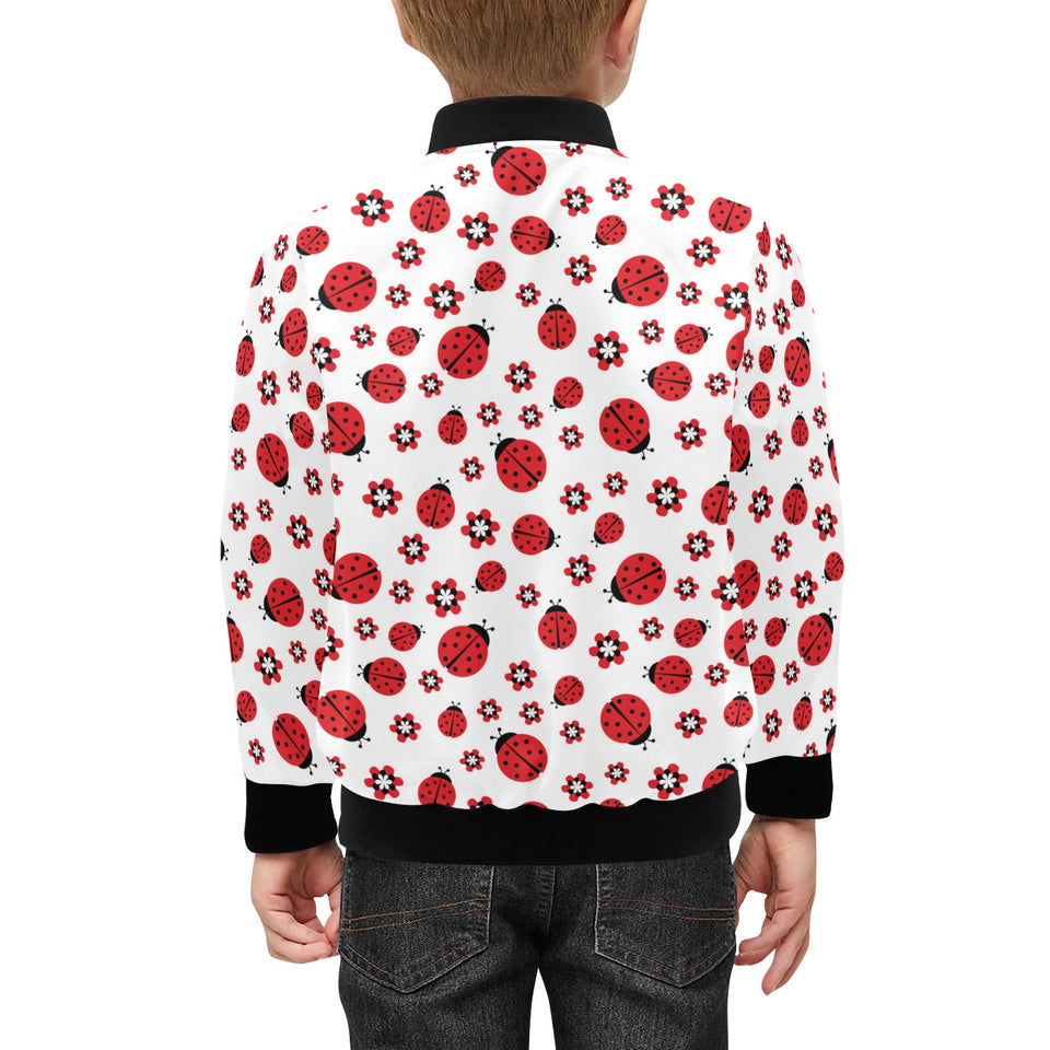 Ladybug Pattern Print Design 04 Kids' Boys' Girls' Bomber Jacket
