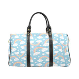 Cute rainbow clound star pattern blue background Travel Bag