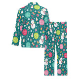 Snowman bird decorative elements christmas pattern Men's Long Pajama Set