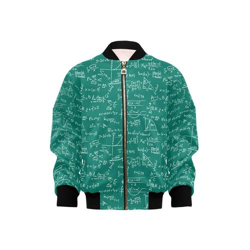 Math Pattern Print Design 01 Kids' Boys' Girls' Bomber Jacket