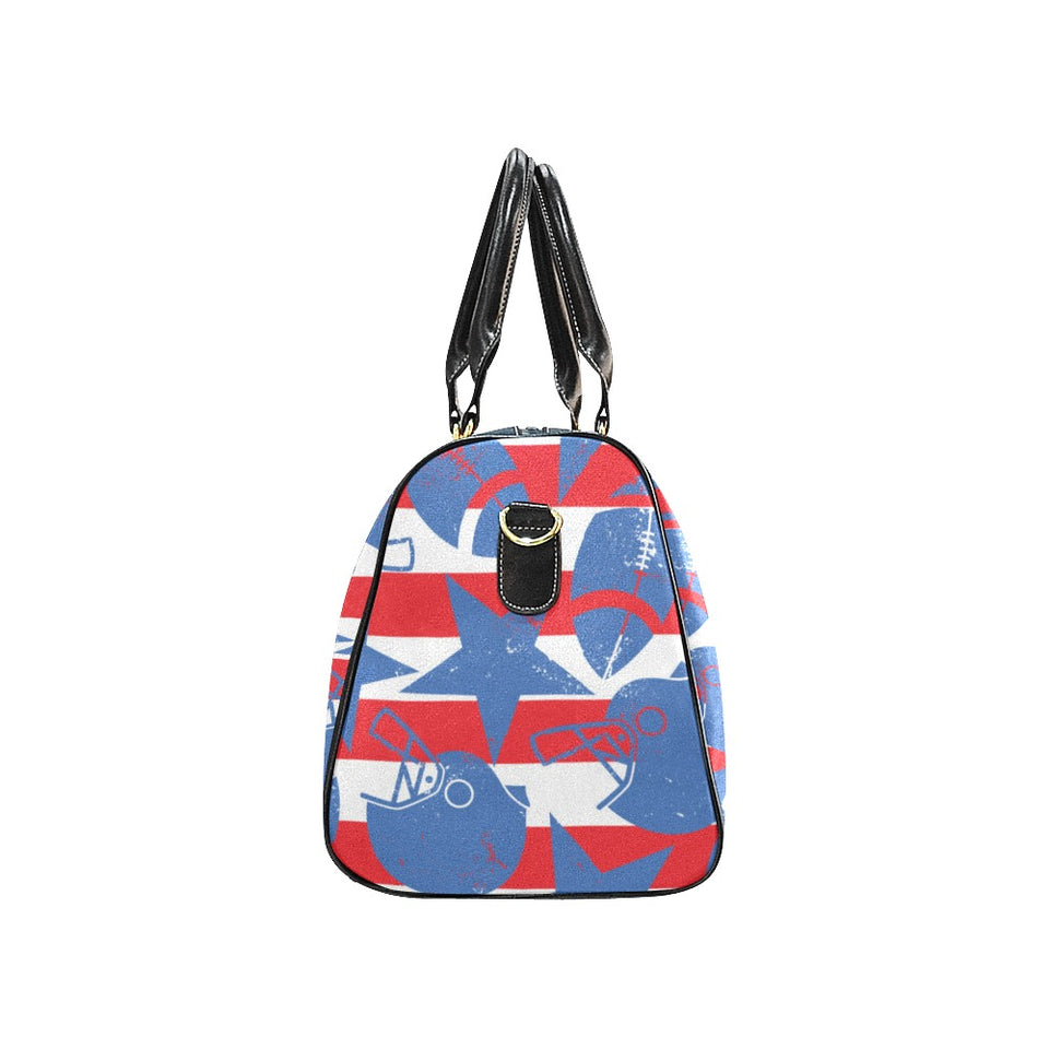American football ball star stripes pattern Travel Bag