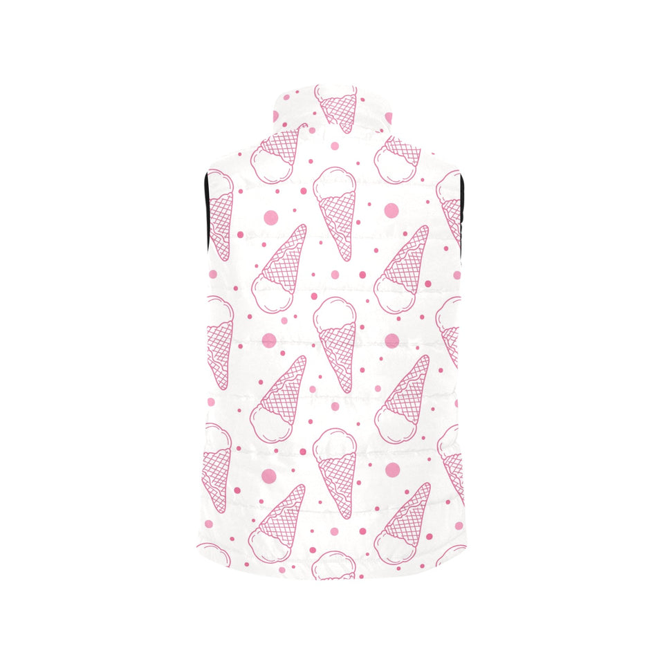 Hand drawn ice cream pattern Women's Padded Vest