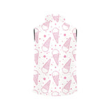 Hand drawn ice cream pattern Women's Padded Vest