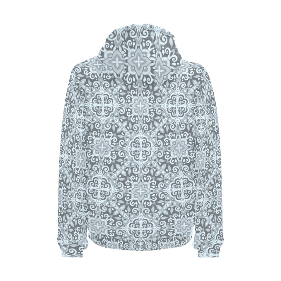 Traditional indian element pattern Men's Padded Hooded Jacket