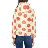 Tomato dot background Women's Padded Hooded Jacket