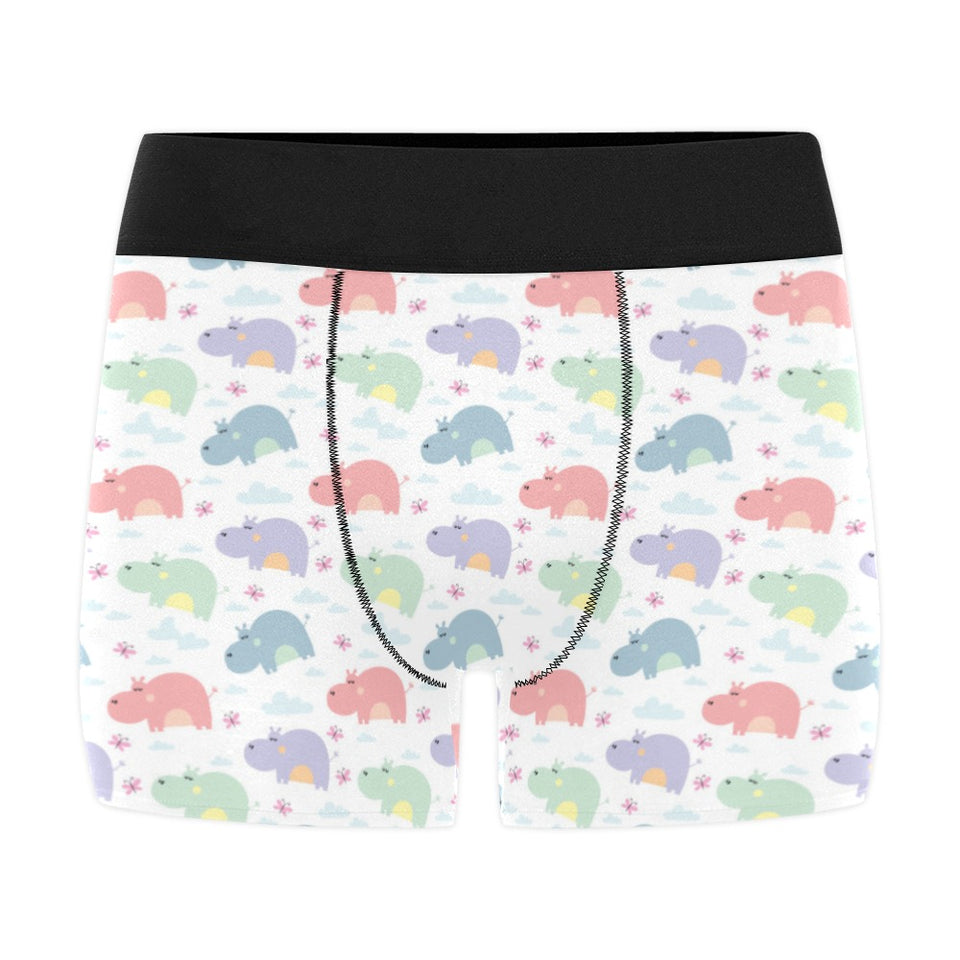 Hippopotamus Pattern Print Design 03 Men's All Over Print Boxer Briefs Men's Underwear