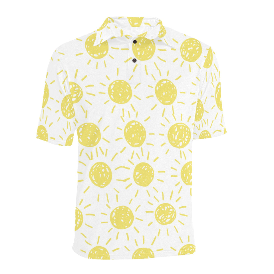 hand drawn sun pattern Men's All Over Print Polo Shirt