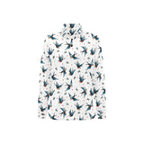 Swallow Pattern Print Design 04 Women's Long Sleeve Polo Shirt