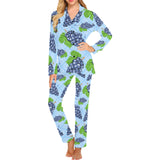 Watercolor grape pattern Women's Long Pajama Set