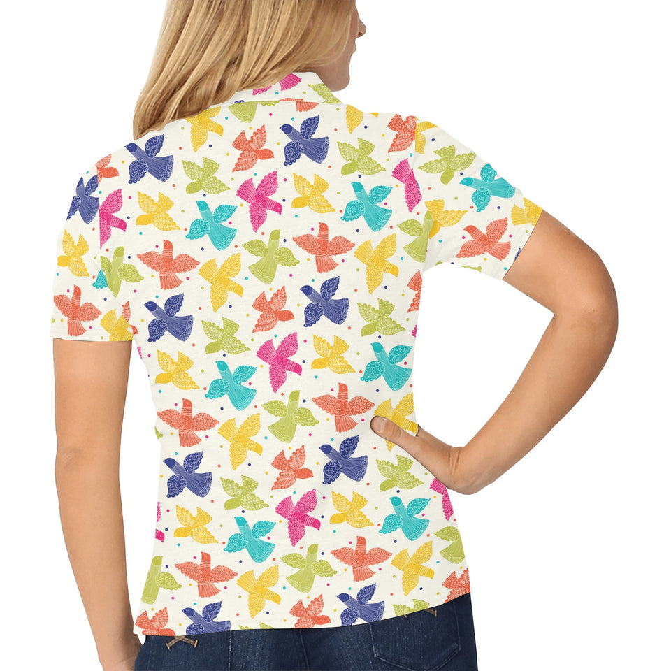 Pigeon Pattern Print Design 01 Women's All Over Print Polo Shirt