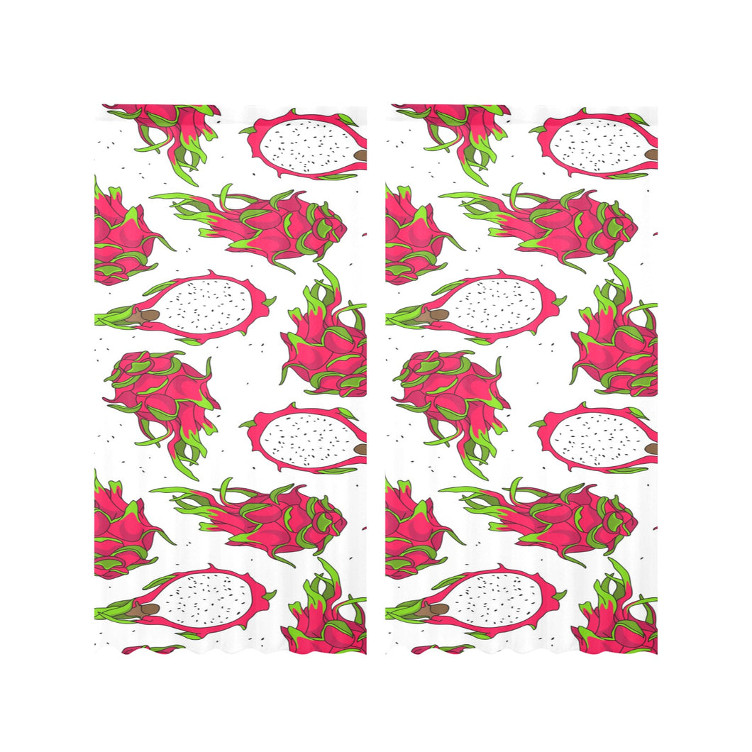 dragon fruits white background Gauze Curtain