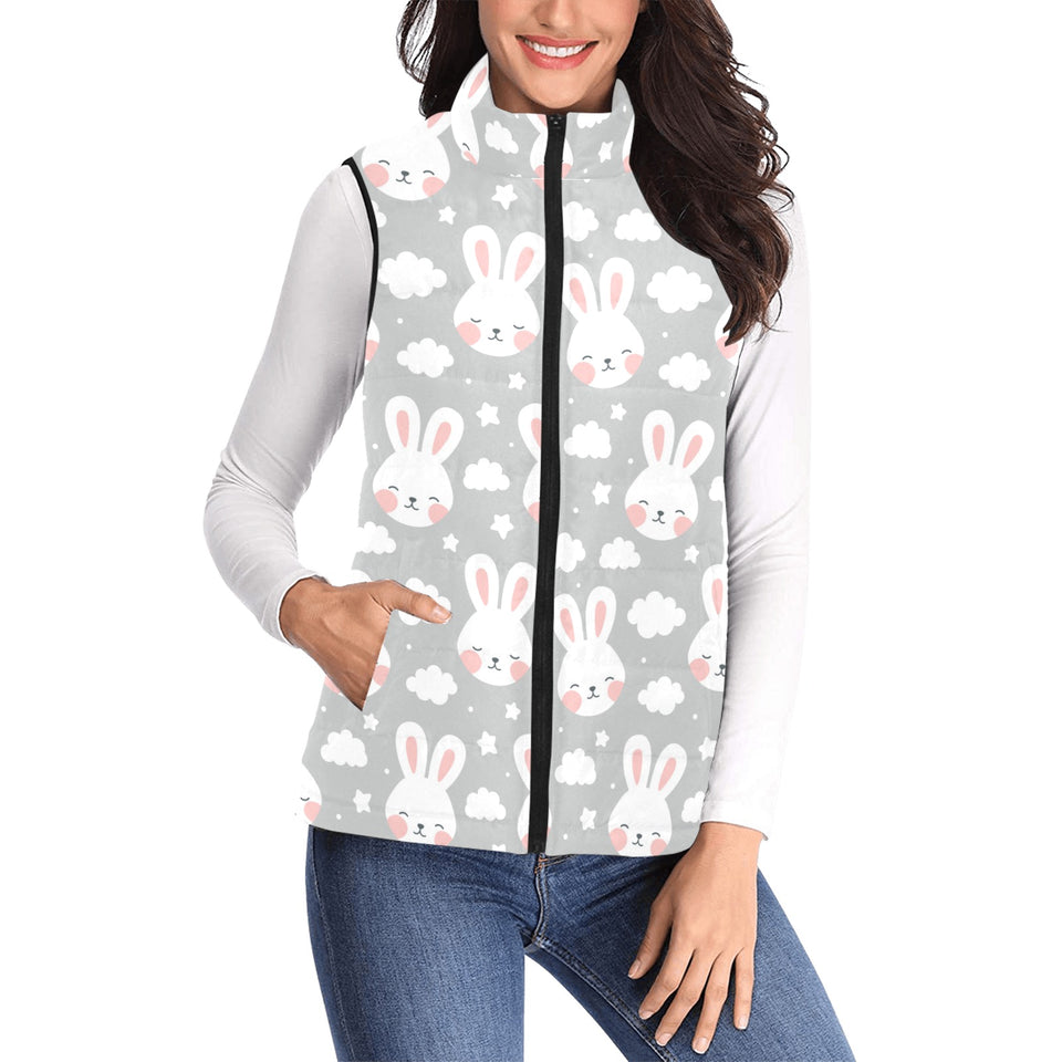 Rabbit cloud Pattern Women's Padded Vest