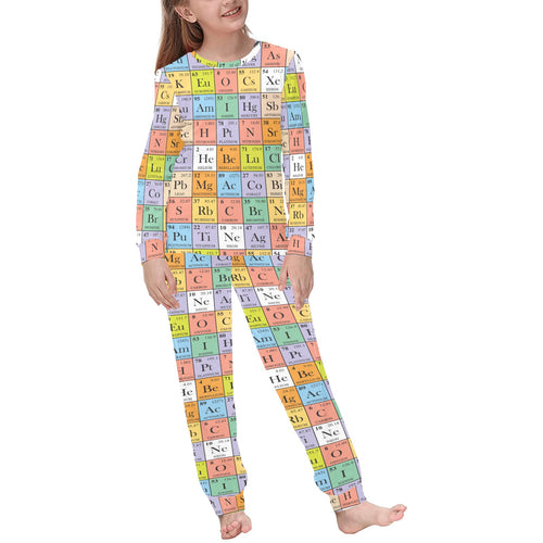 Chemistry Periodic Table Pattern Print Design 01 Kids' Boys' Girls' All Over Print Pajama Set