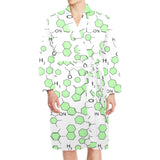 Chemistry Periodic Table Pattern Print Design 03 Men's Long Sleeve Belted Night Robe