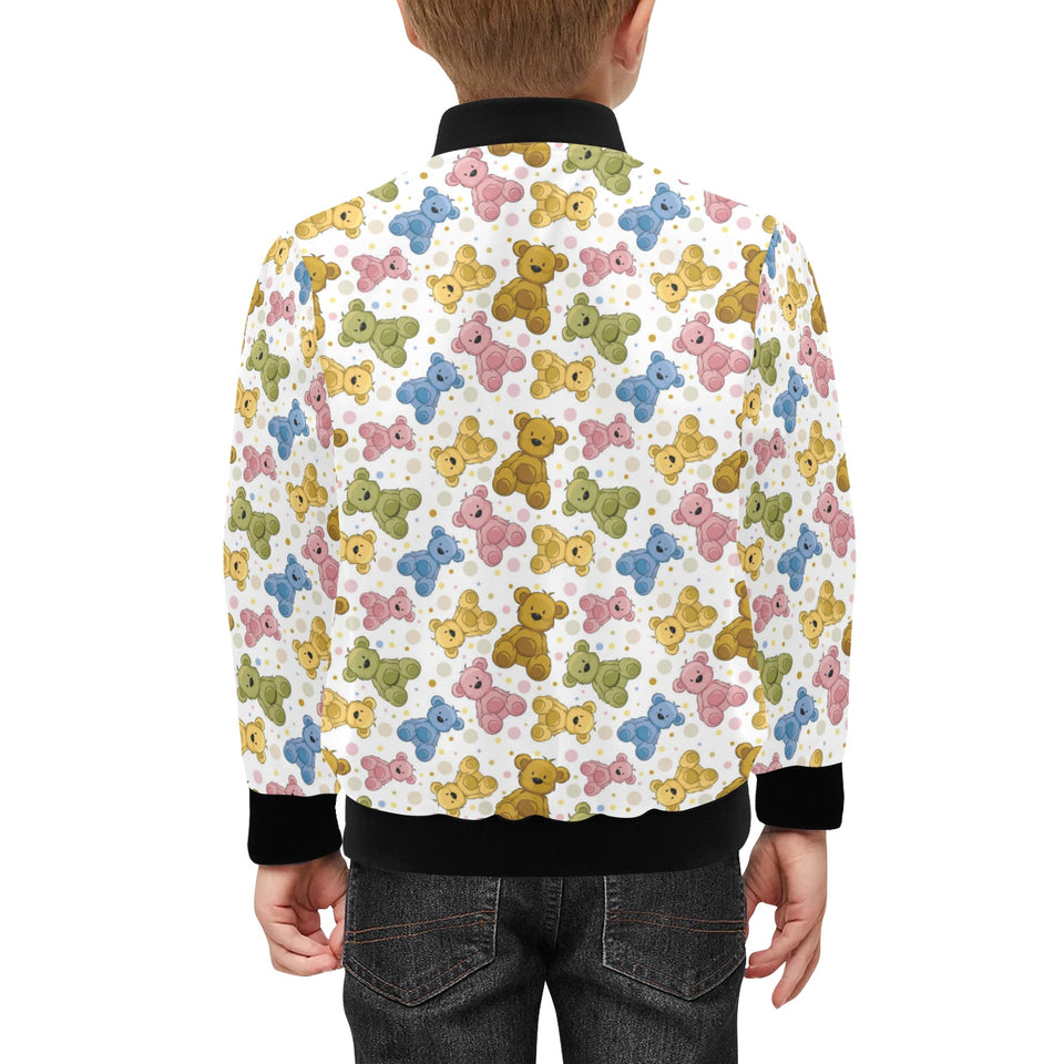 Teddy Bear Pattern Print Design 01 Kids' Boys' Girls' Bomber Jacket