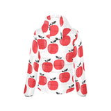 red apples white background Women's Padded Hooded Jacket