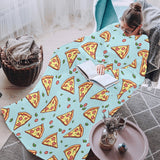 Hand drawn pizza blue background Blanket Robe with Sleeves