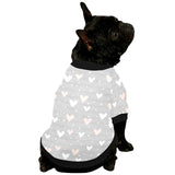 Heart pattern gray background All Over Print Pet Dog Round Neck Fuzzy Shirt