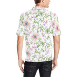 Beautiful pink lotus waterlily leaves pattern Men's All Over Print Polo Shirt