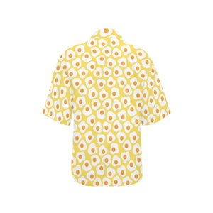 Fried Eggs Pattern Print Design 05 Women's All Over Print Hawaiian Shirt