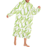 Green Peas Pattern Print Design 03 Blanket Robe with Sleeves