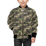 Dark Green camouflage pattern Kids' Boys' Girls' Bomber Jacket