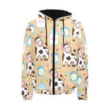 Cow bottle of milk pattern Men's Padded Hooded Jacket