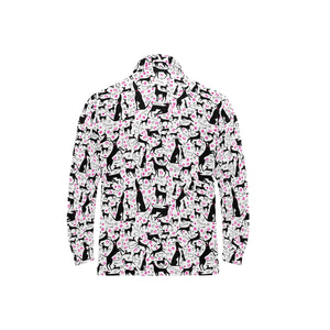 Greyhound Pattern Print Design 02 Men's Long Sleeve Polo Shirt