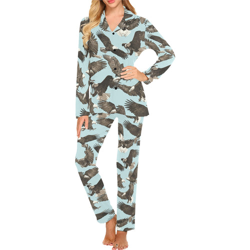 Eagle Pattern Print Design 01 Women's Long Pajama Set