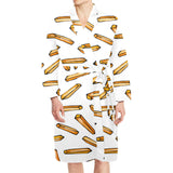 French fries potato pattern Men's Long Sleeve Belted Night Robe